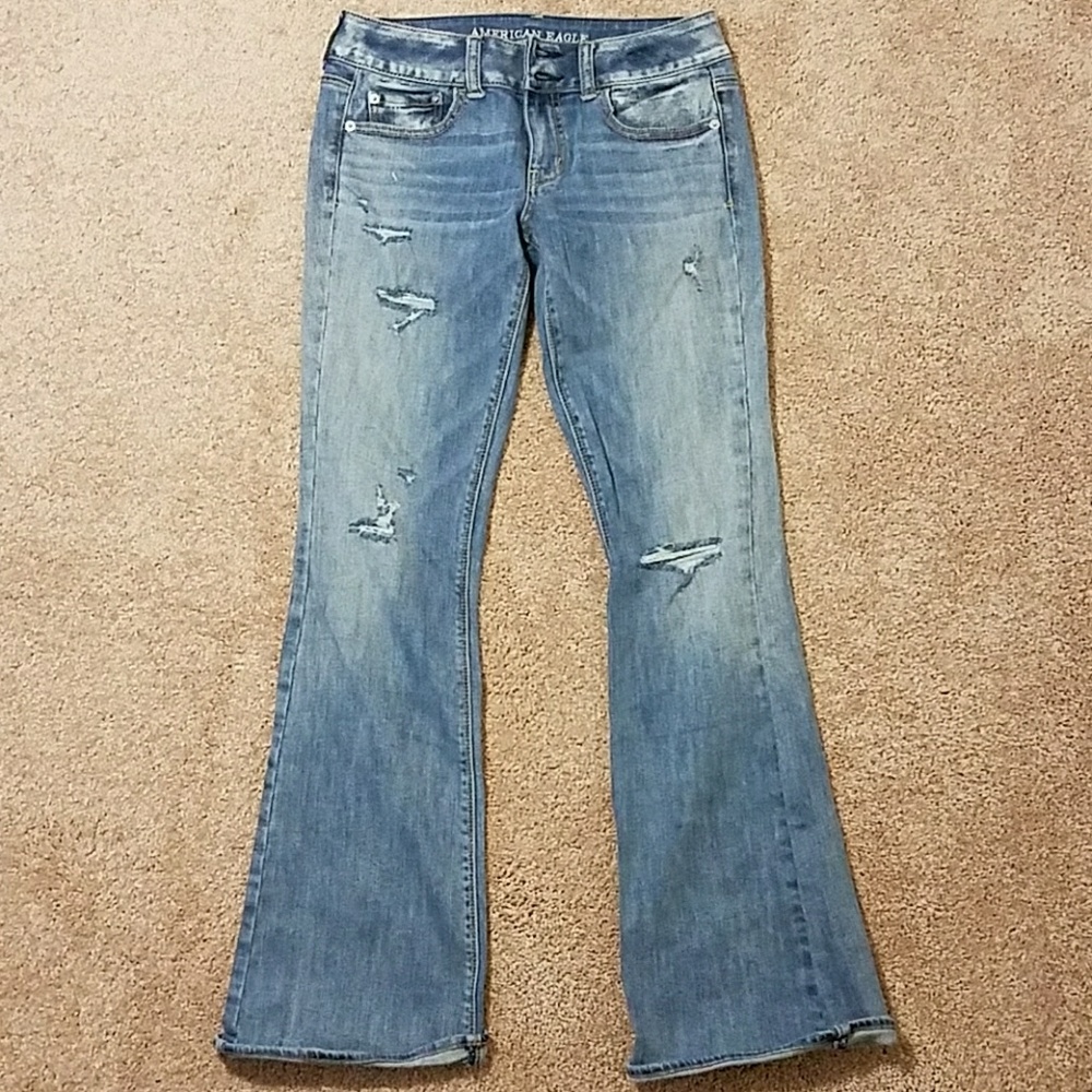 American Eagle Distressed Artist Flare Jeans
